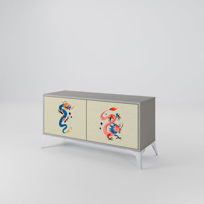 MYTHOLOGICAL CREATURES Compact 2-Door TV Cabinet
