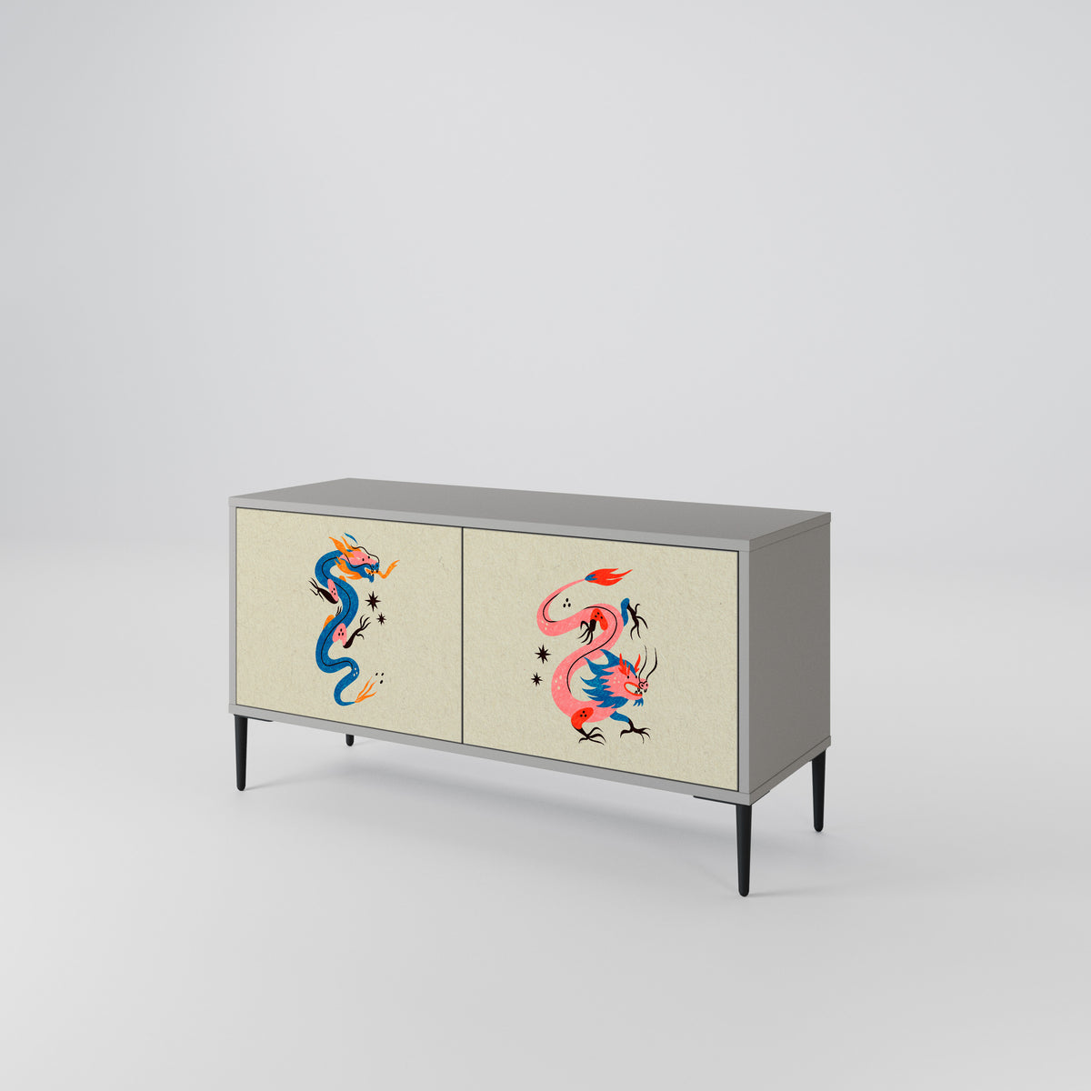 MYTHOLOGICAL CREATURES Compact 2-Door TV Cabinet