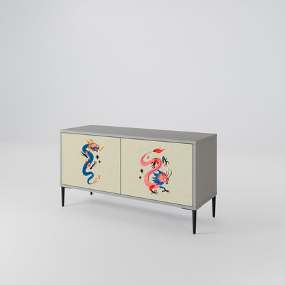 MYTHOLOGICAL CREATURES Compact 2-Door TV Cabinet