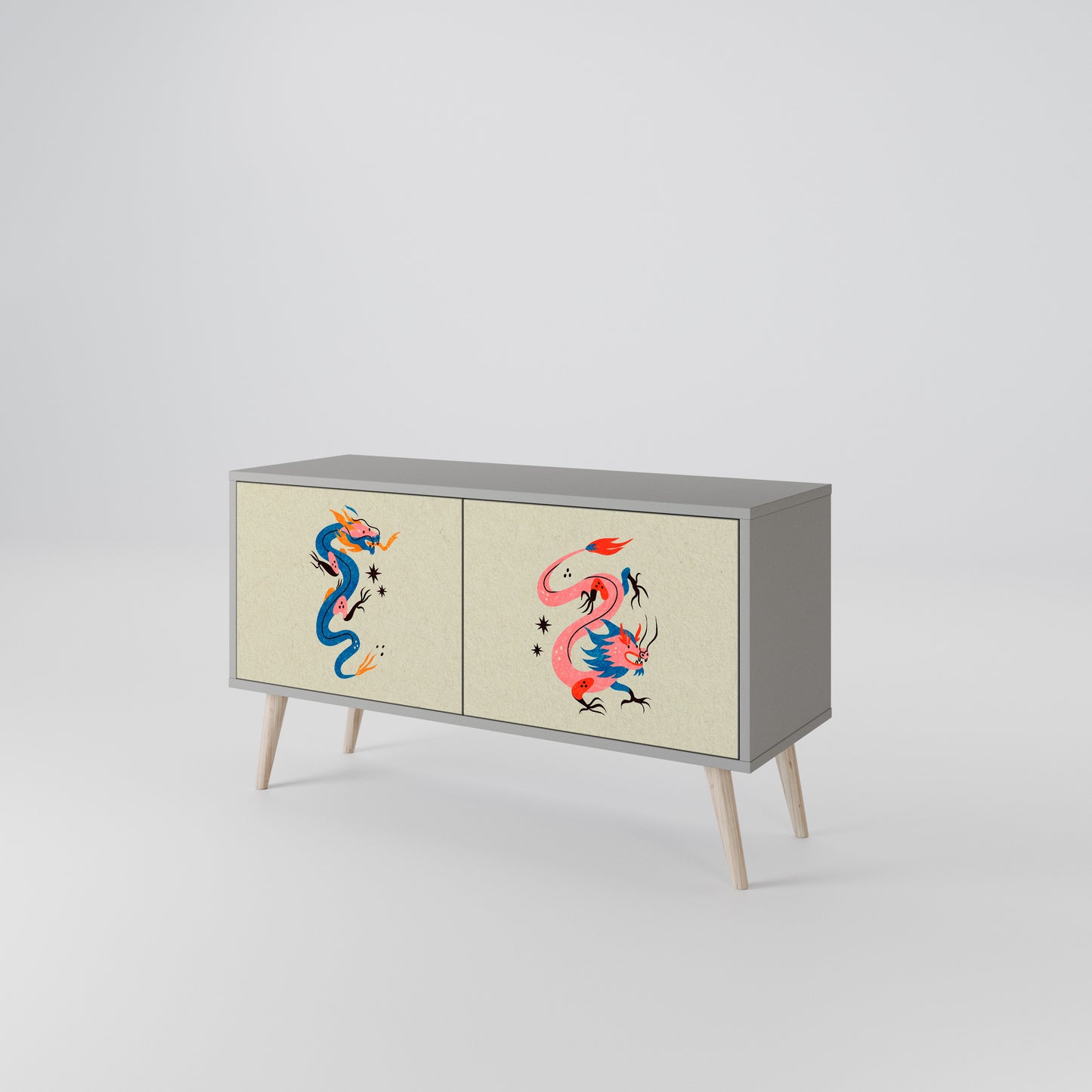 MYTHOLOGICAL CREATURES Compact 2-Door TV Cabinet