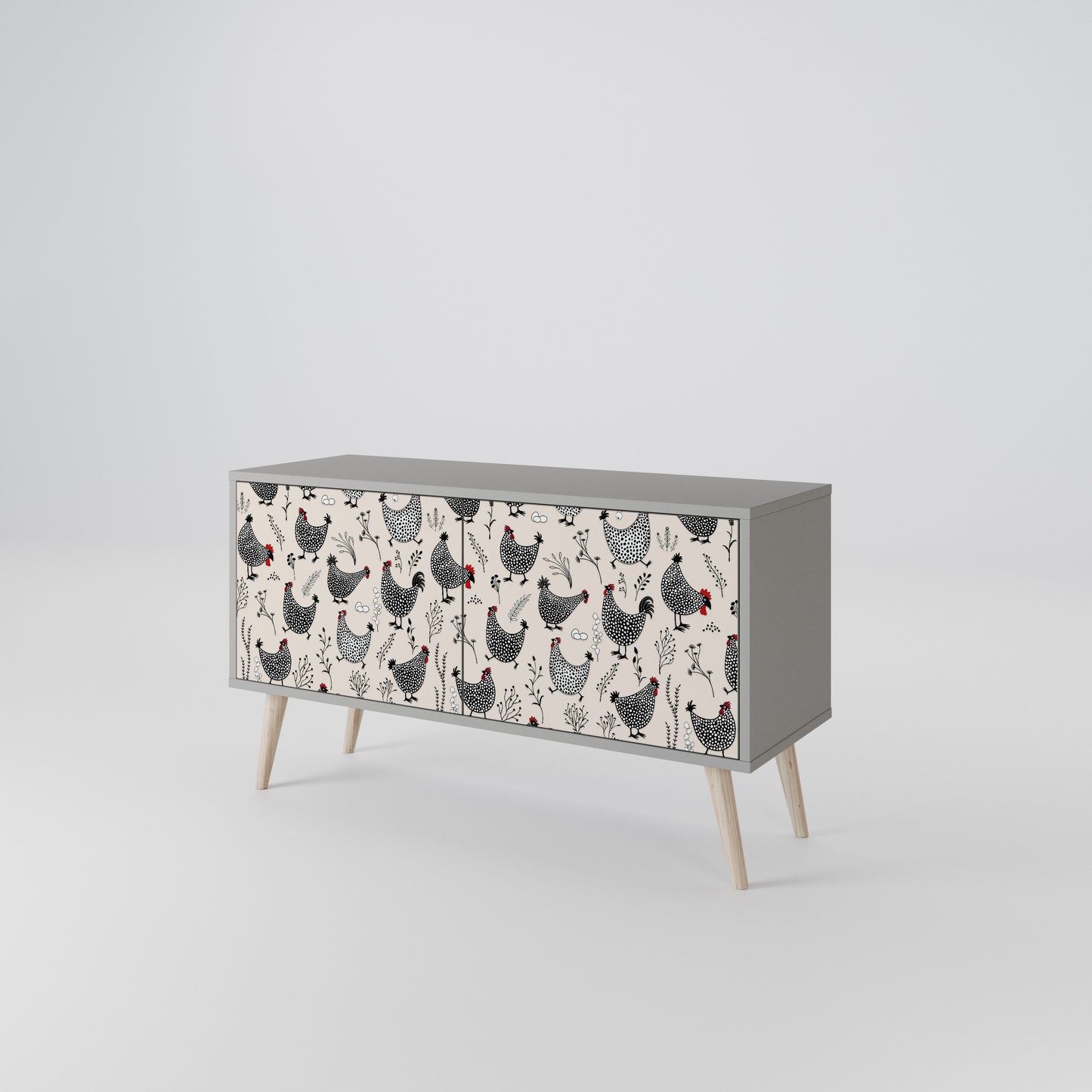 HAPPY HENS Compact 2-Door TV Cabinet