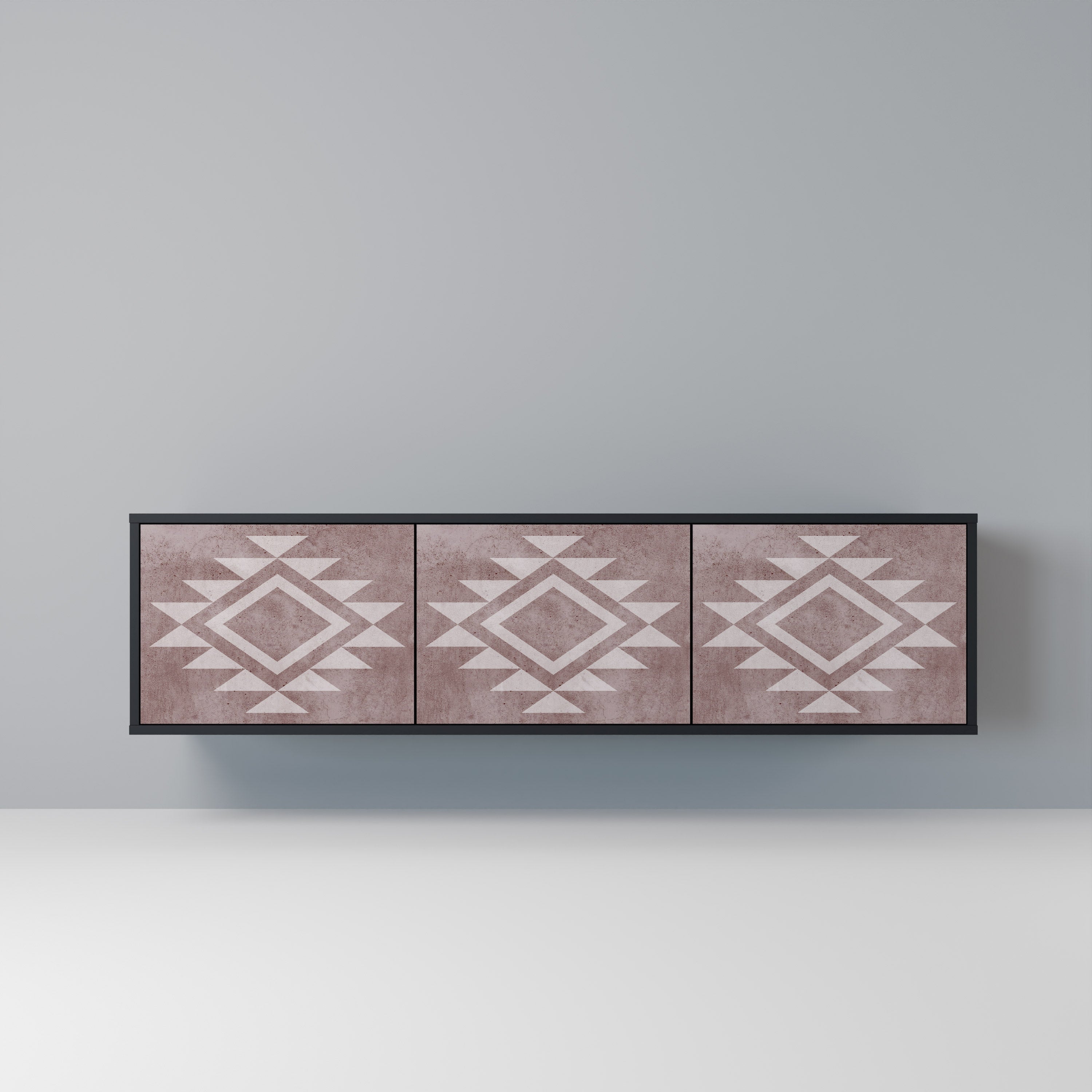 MARVEL MOSAIC 3-Door TV Stand in Black Finish