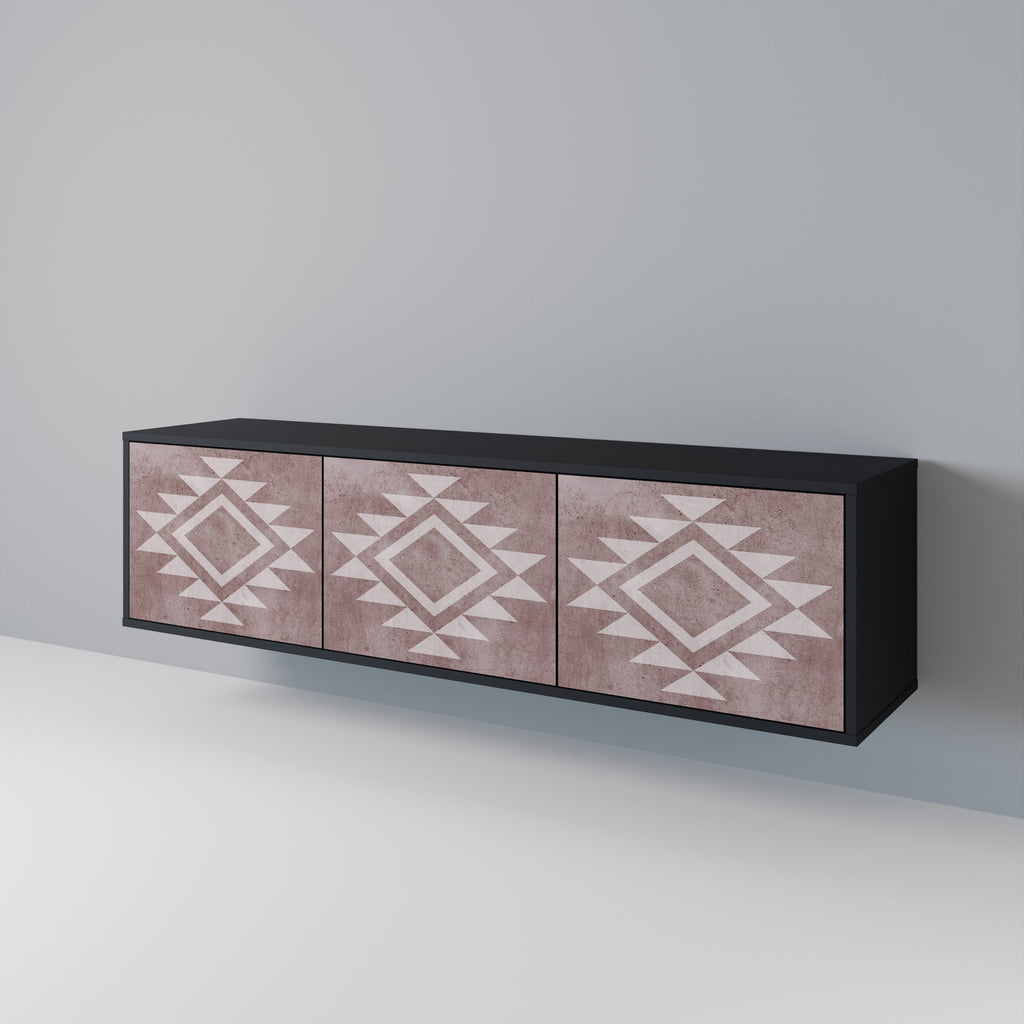 MARVEL MOSAIC 3-Door TV Stand in Black Finish