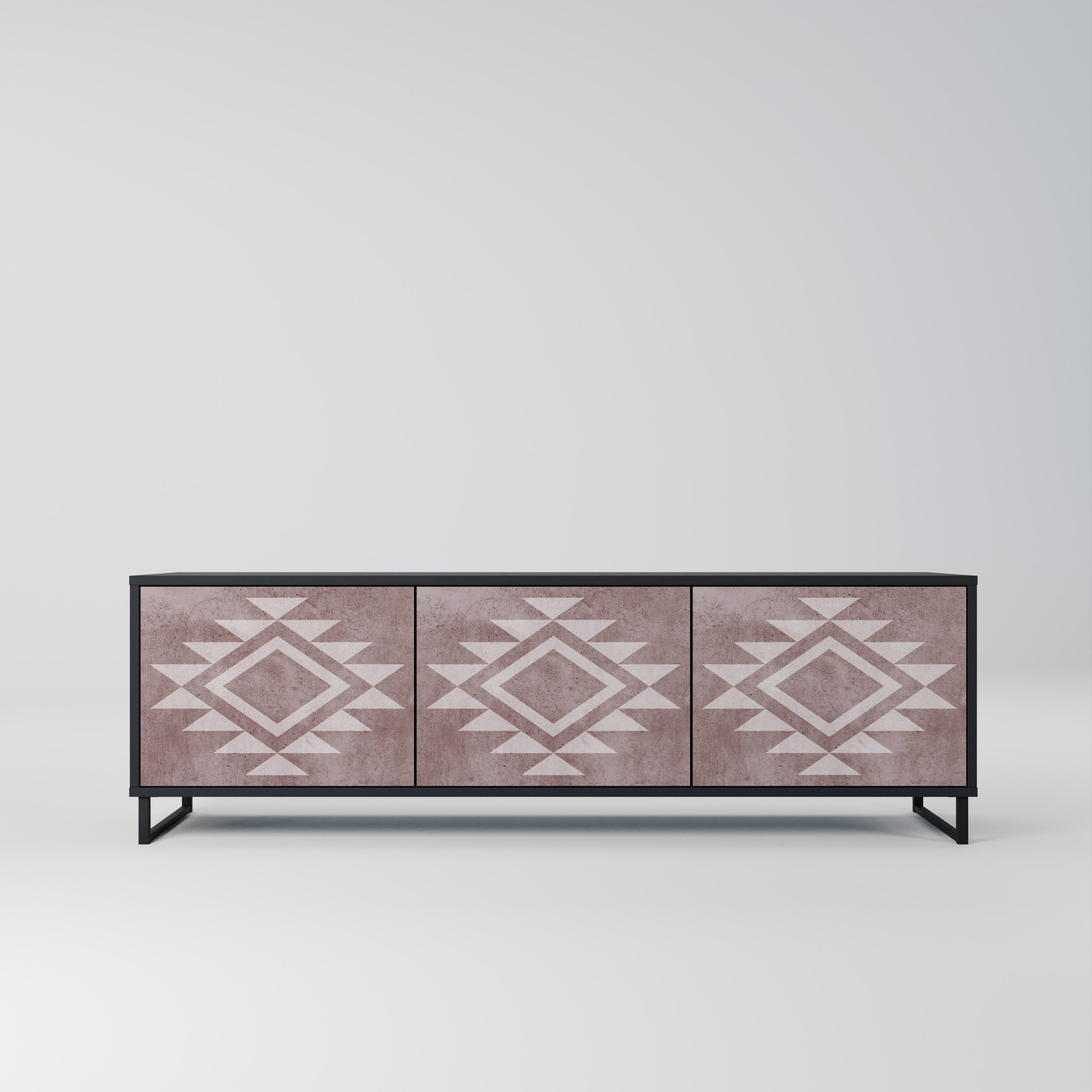 MARVEL MOSAIC 3-Door TV Stand in Black Finish