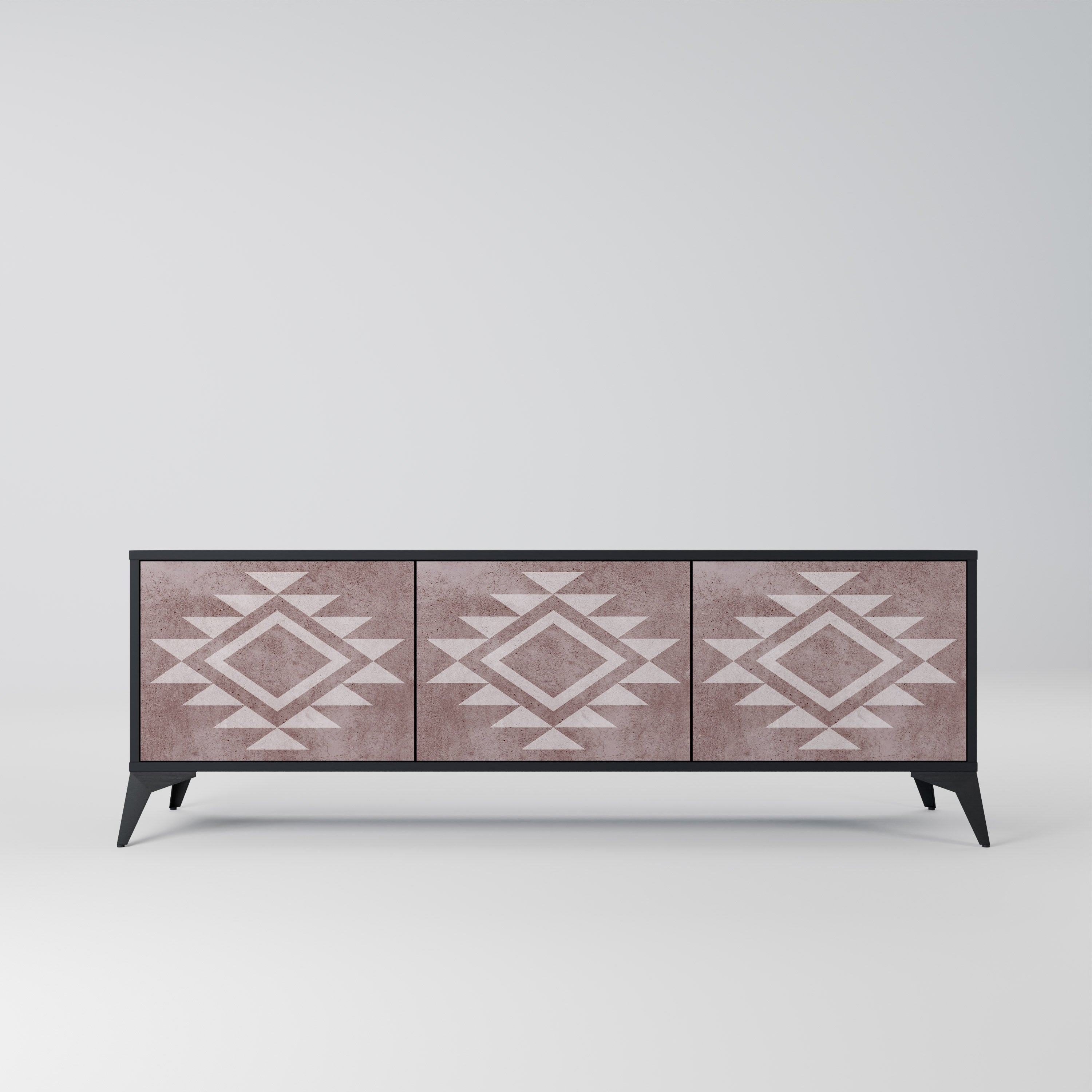 MARVEL MOSAIC 3-Door TV Stand in Black Finish