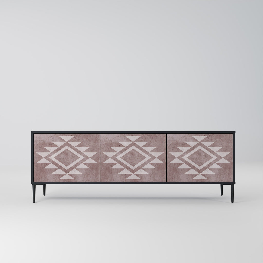 MARVEL MOSAIC 3-Door TV Stand in Black Finish