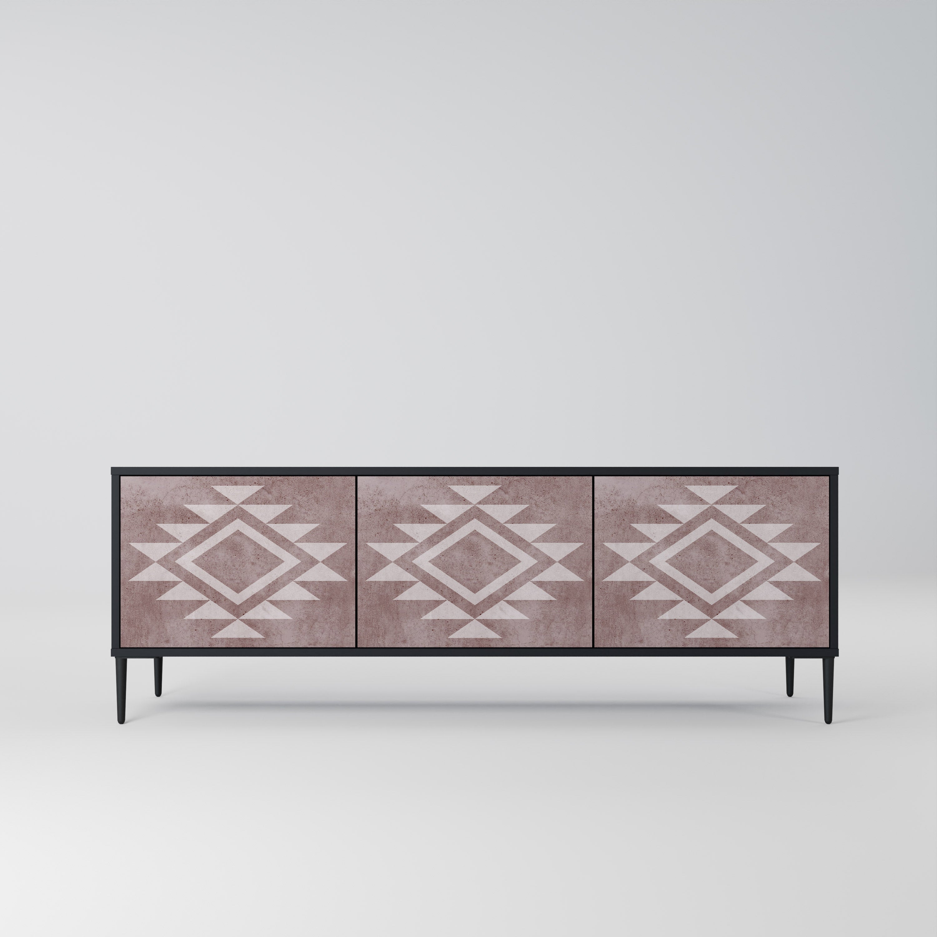 MARVEL MOSAIC 3-Door TV Stand in Black Finish