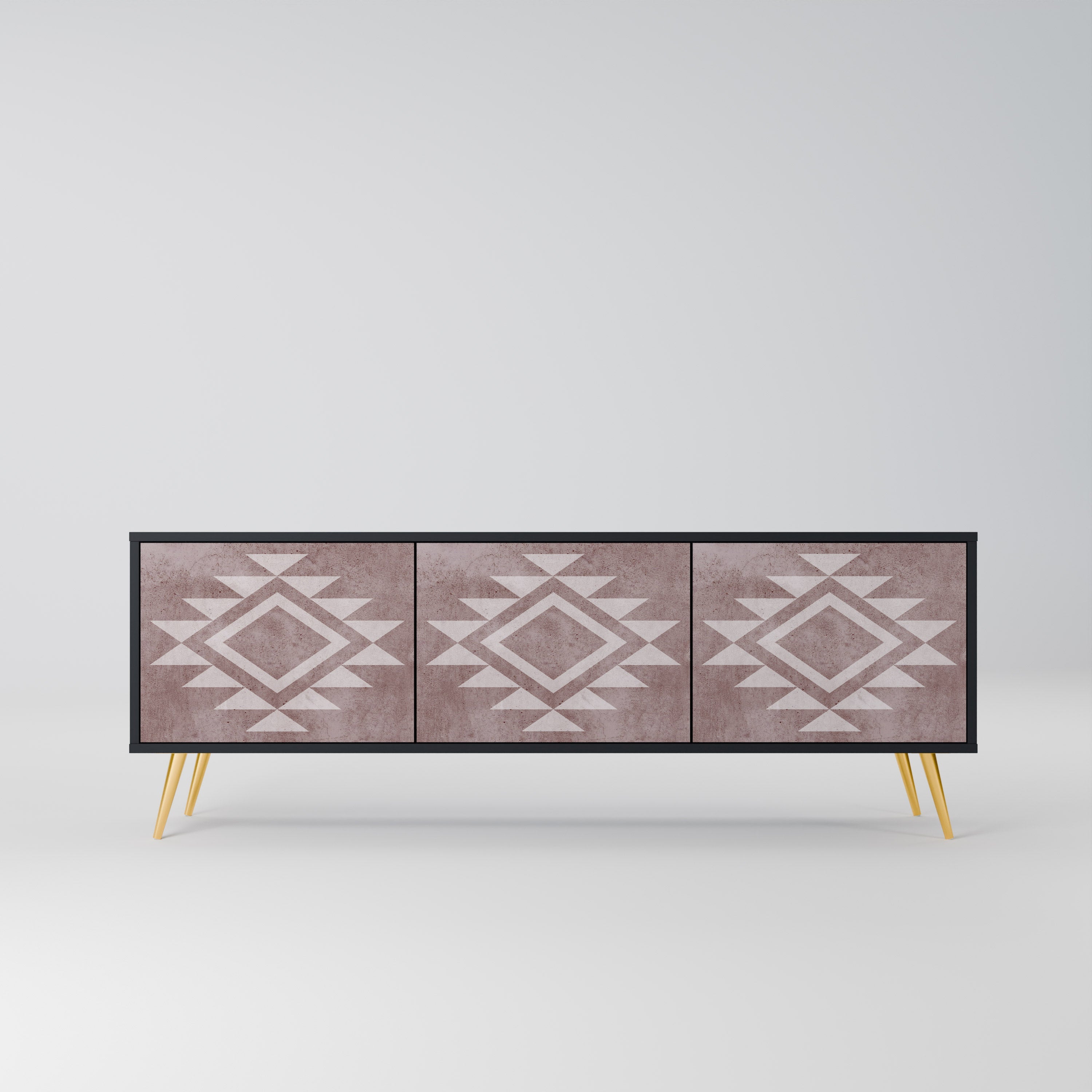 MARVEL MOSAIC 3-Door TV Stand in Black Finish