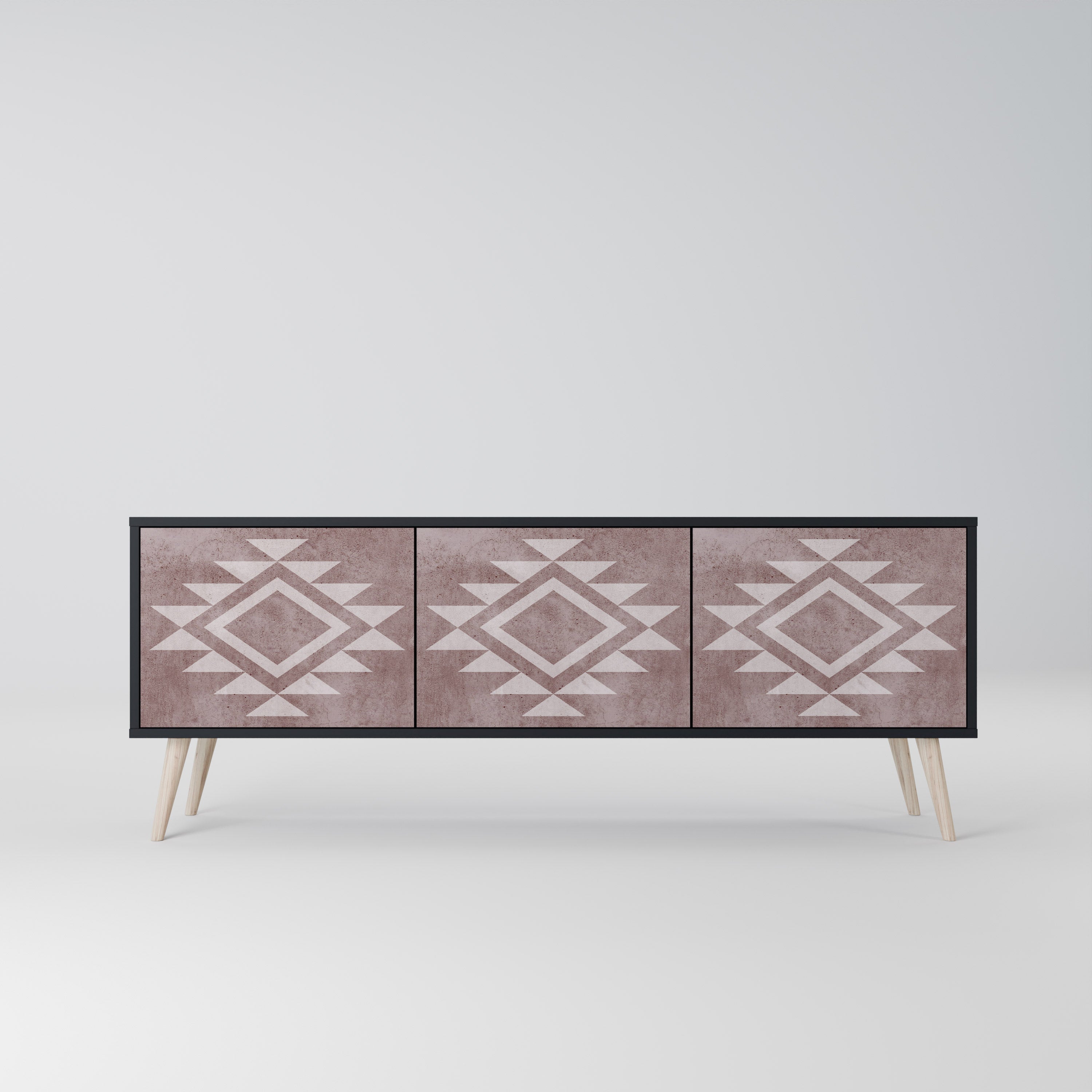 MARVEL MOSAIC 3-Door TV Stand in Black Finish