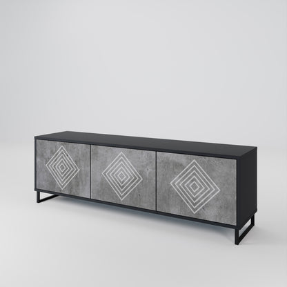 POLYGONAL ARTISTRY 3-Door TV Cabinet
