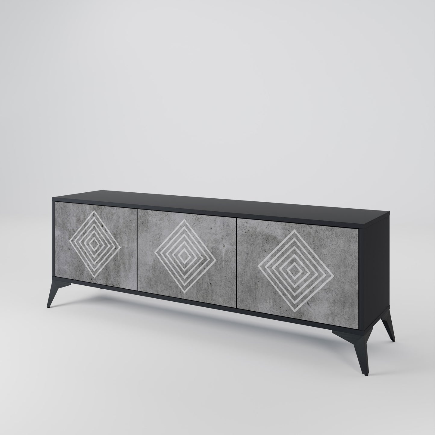 POLYGONAL ARTISTRY 3-Door TV Cabinet