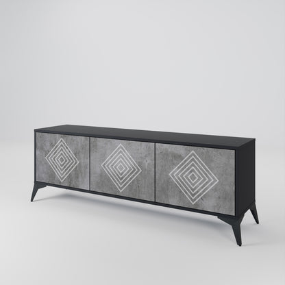 POLYGONAL ARTISTRY 3-Door TV Cabinet