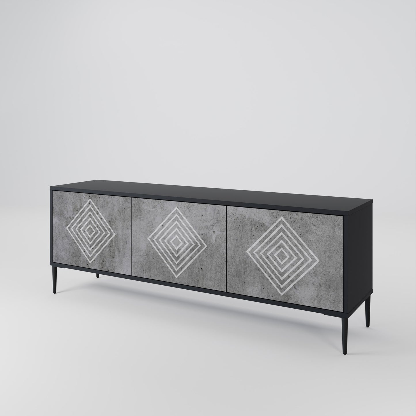 POLYGONAL ARTISTRY 3-Door TV Cabinet