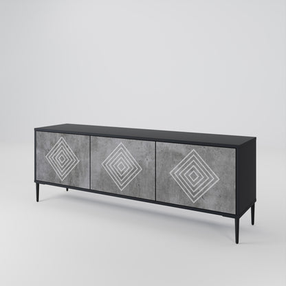 POLYGONAL ARTISTRY 3-Door TV Cabinet