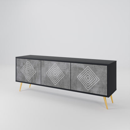POLYGONAL ARTISTRY 3-Door TV Cabinet