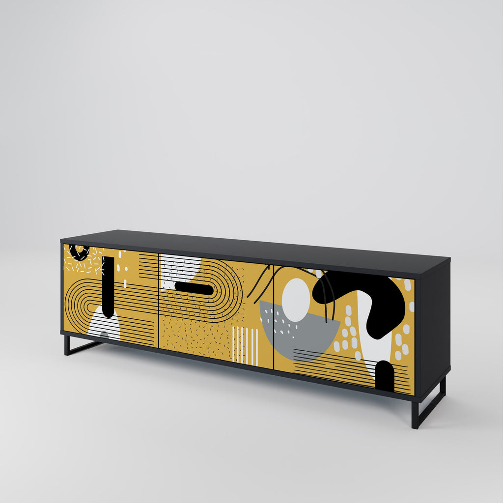 SHAPESHIFT SYMPHONY 3-Door TV Stand in Black Finish