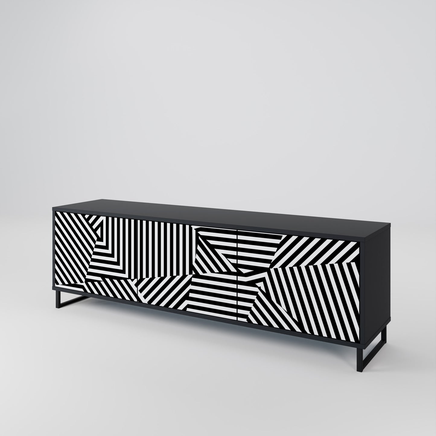 ILLUSIONARY LATTICE 3-Door TV Cabinet