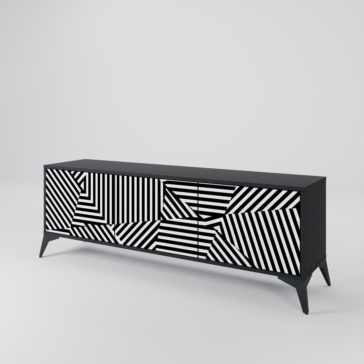 ILLUSIONARY LATTICE 3-Door TV Cabinet