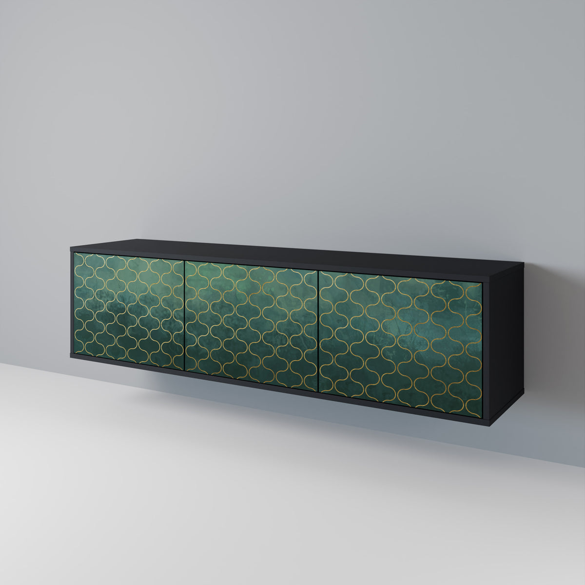 TESSELATED GREENERY 3-Door TV Cabinet