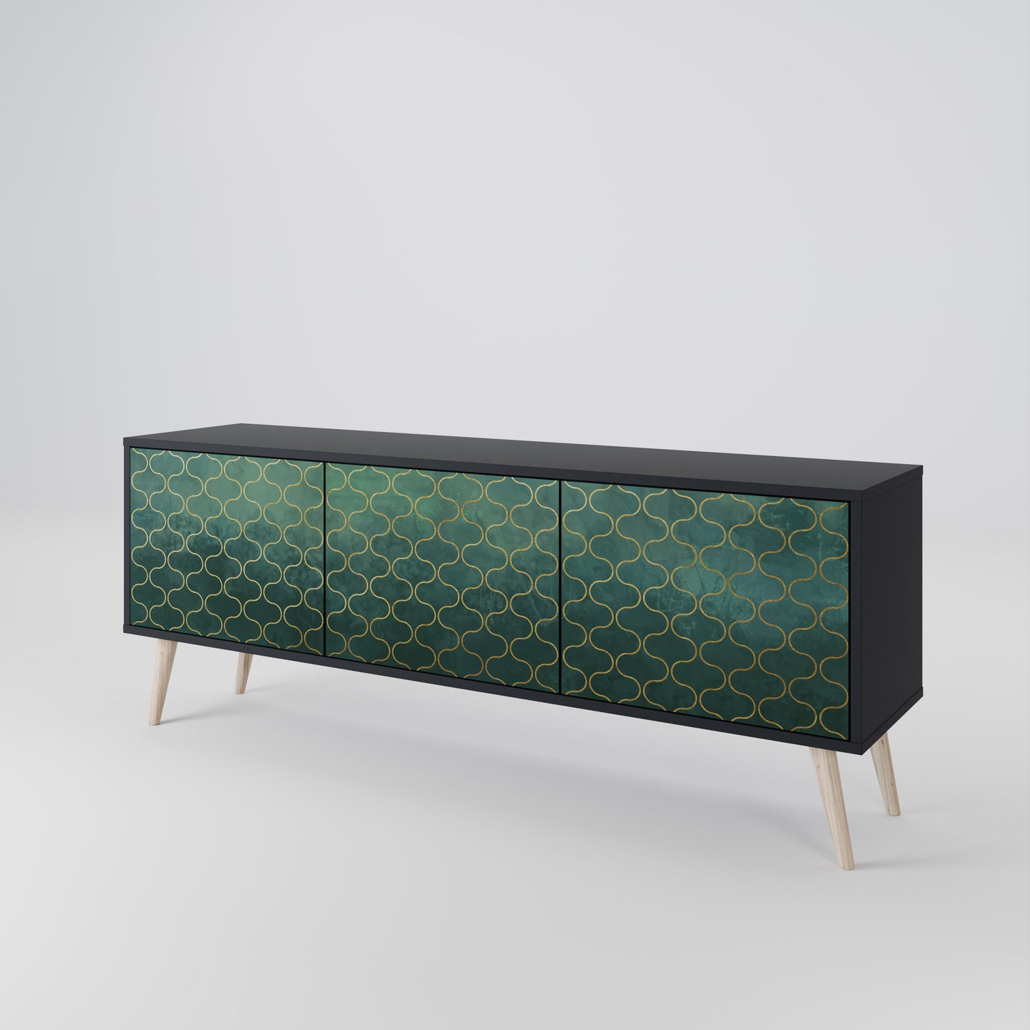 TESSELATED GREENERY 3-Door TV Cabinet
