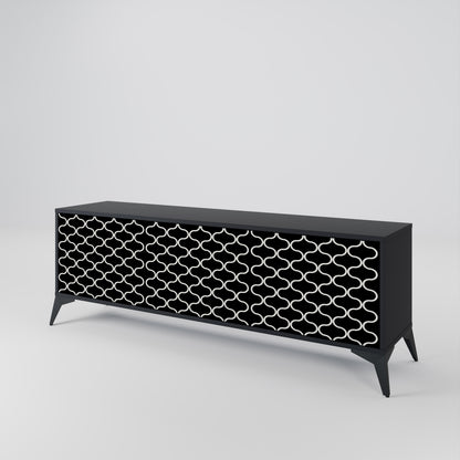 TESSELATED BLACKNESS 3-Door TV Cabinet