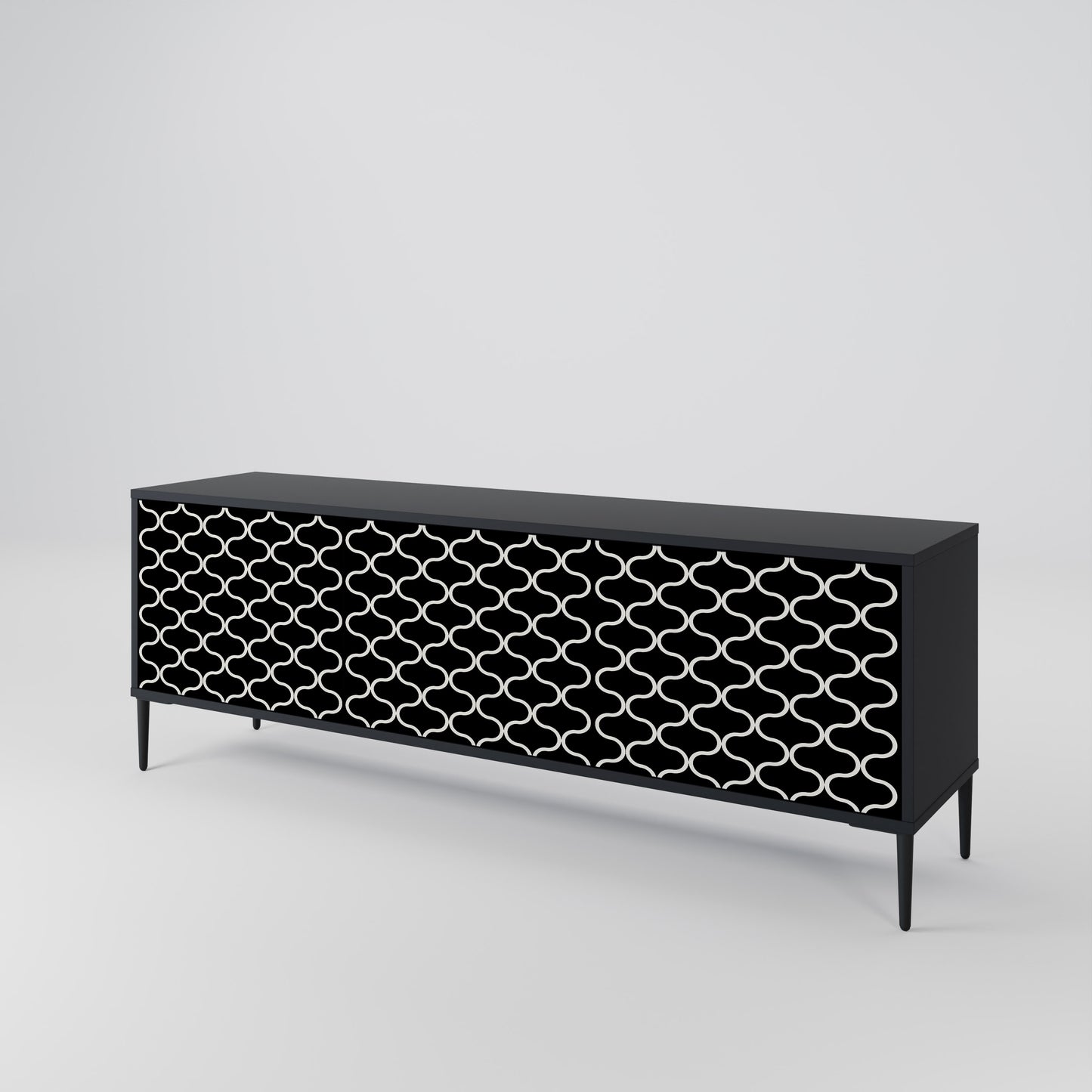 TESSELATED BLACKNESS 3-Door TV Cabinet
