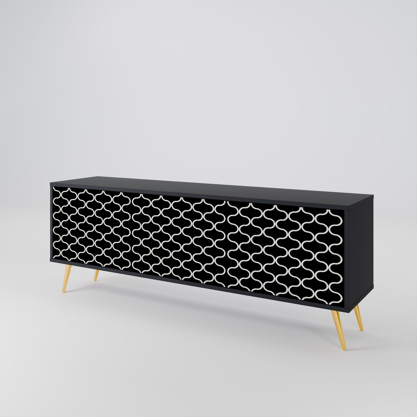 TESSELATED BLACKNESS 3-Door TV Cabinet