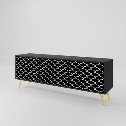 TESSELATED BLACKNESS 3-Door TV Cabinet