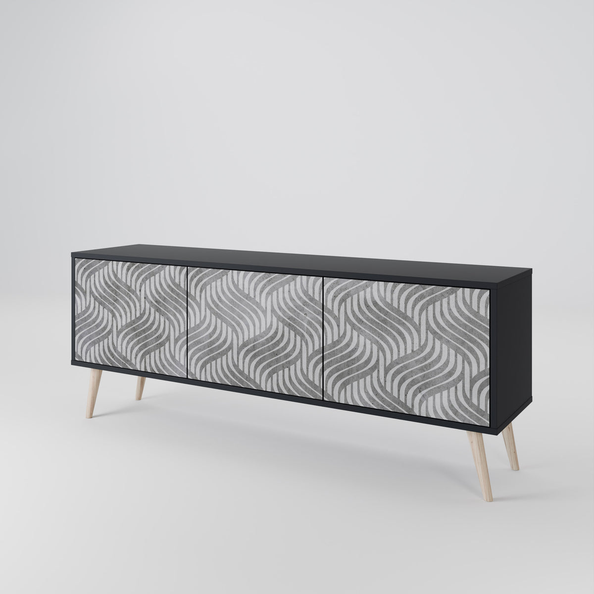 CONCRETE MOVEMENT 3-Door TV Cabinet