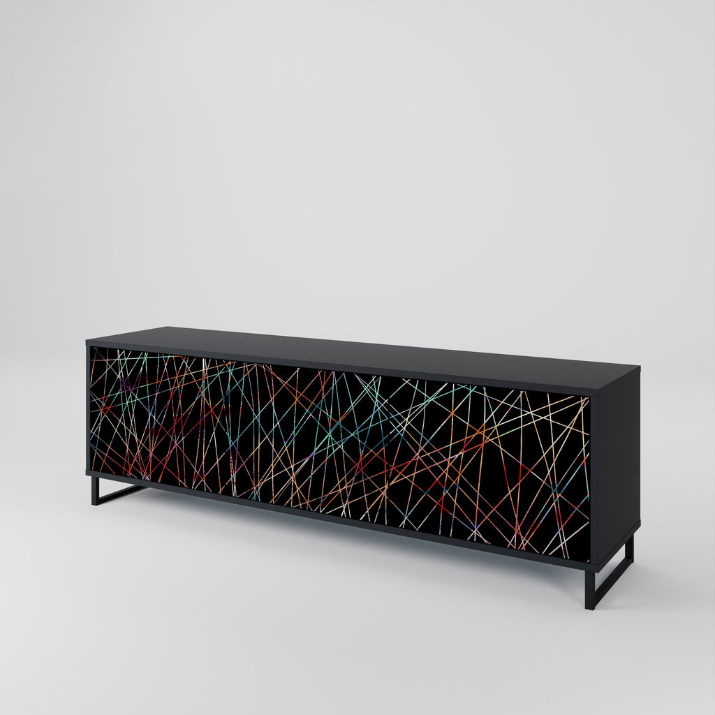 LUMINOUS SNARE 3-Door TV Stand in Black Finish