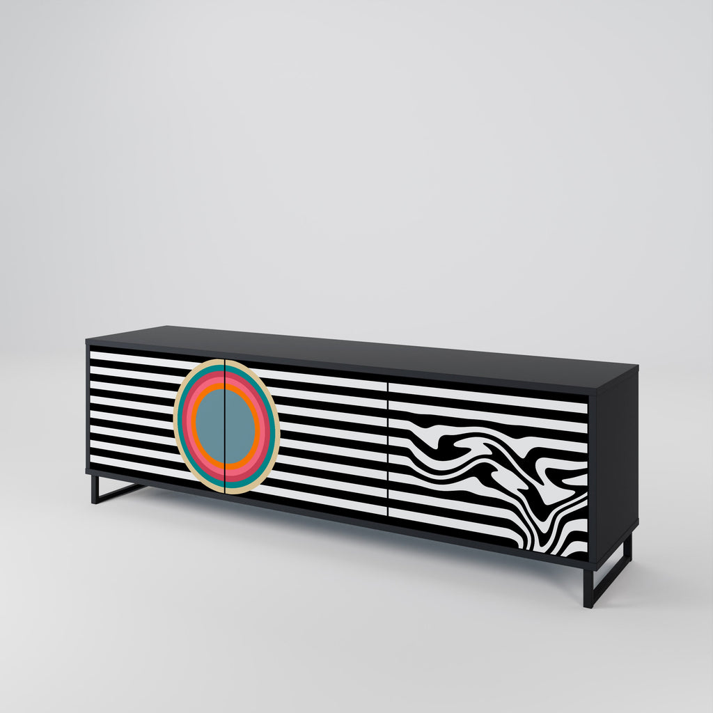 SPECTRA SHOWCASE 3-Door TV Stand in Black Finish