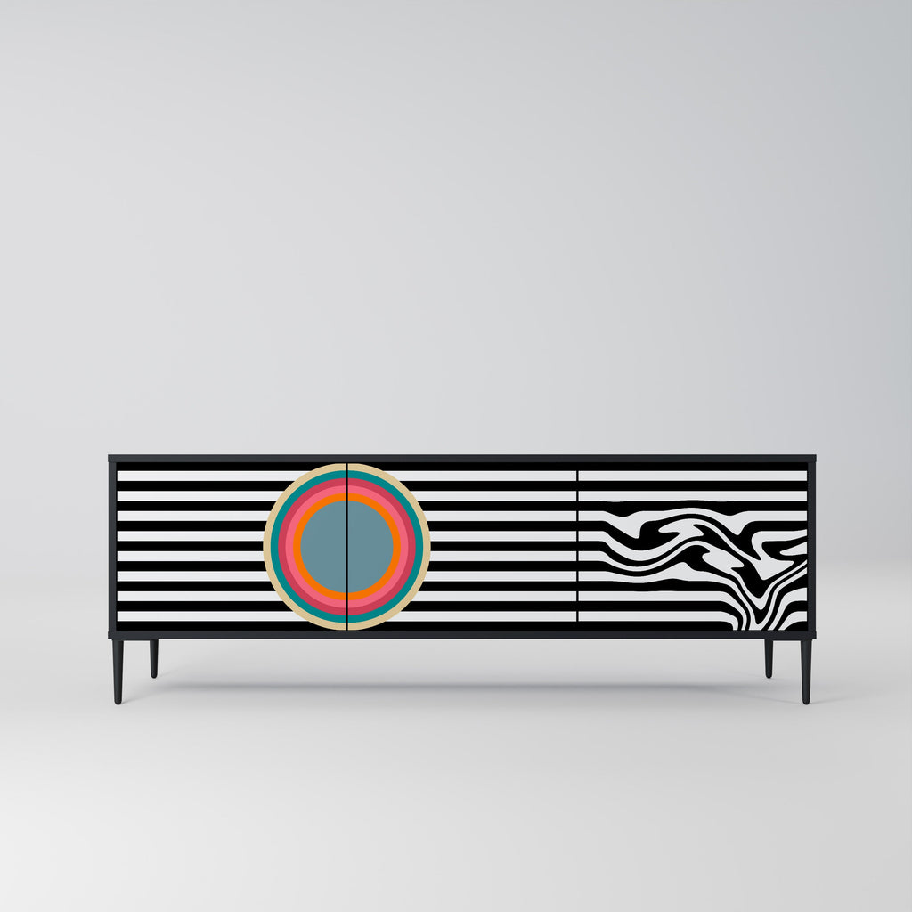 SPECTRA SHOWCASE 3-Door TV Stand in Black Finish