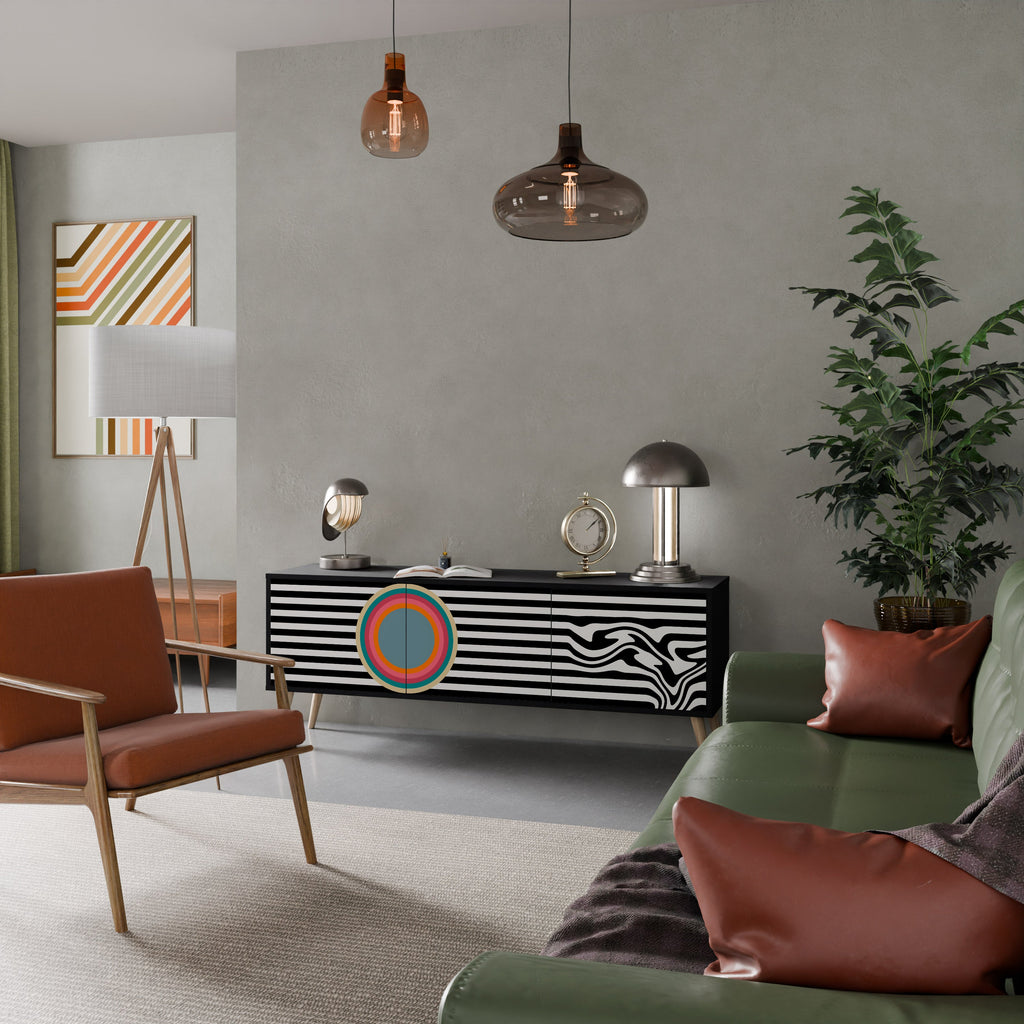 SPECTRA SHOWCASE 3-Door TV Stand in Black Finish