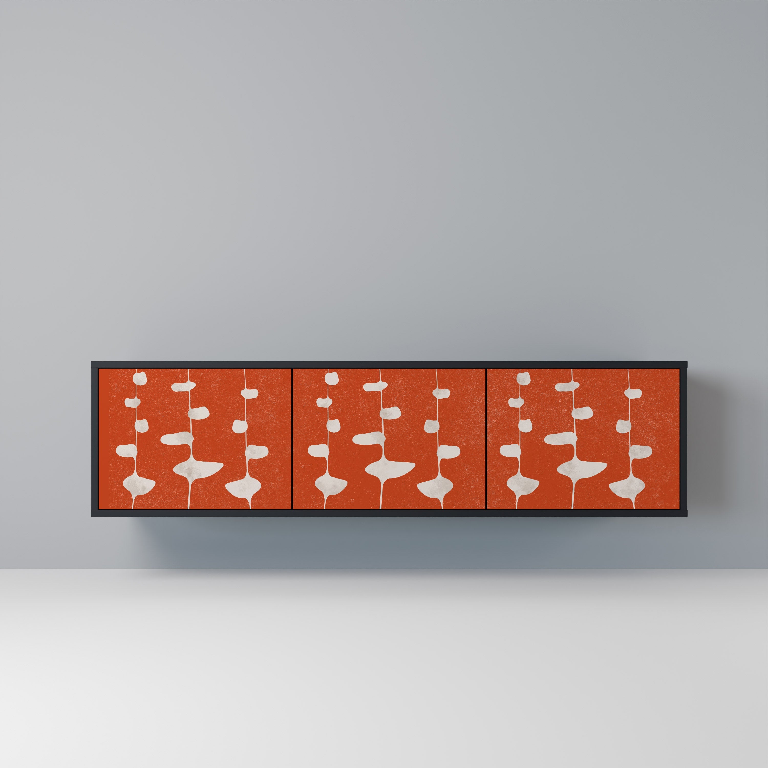 Meuble TV 3 portes COURAGE MOLD finition noire