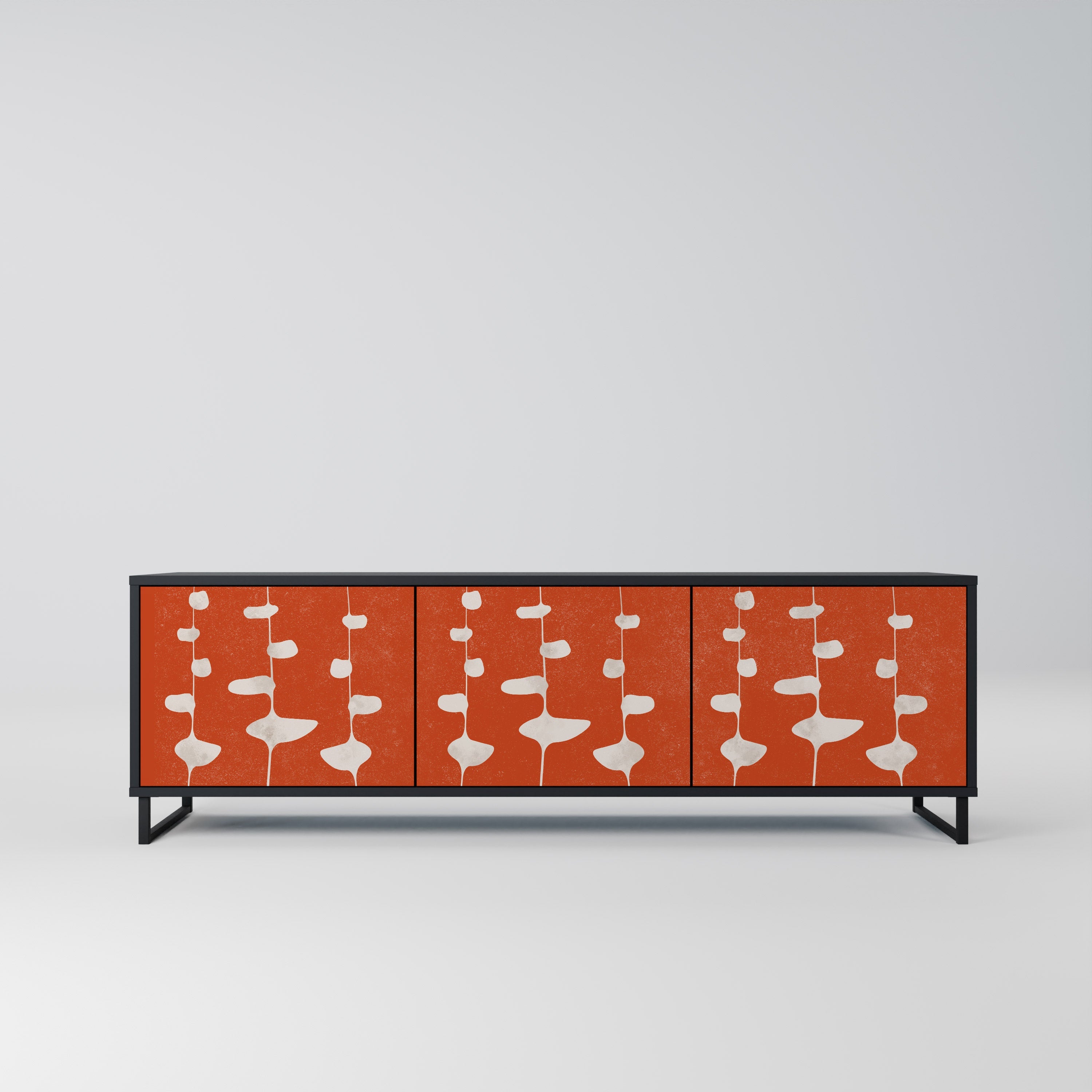 Meuble TV 3 portes COURAGE MOLD finition noire