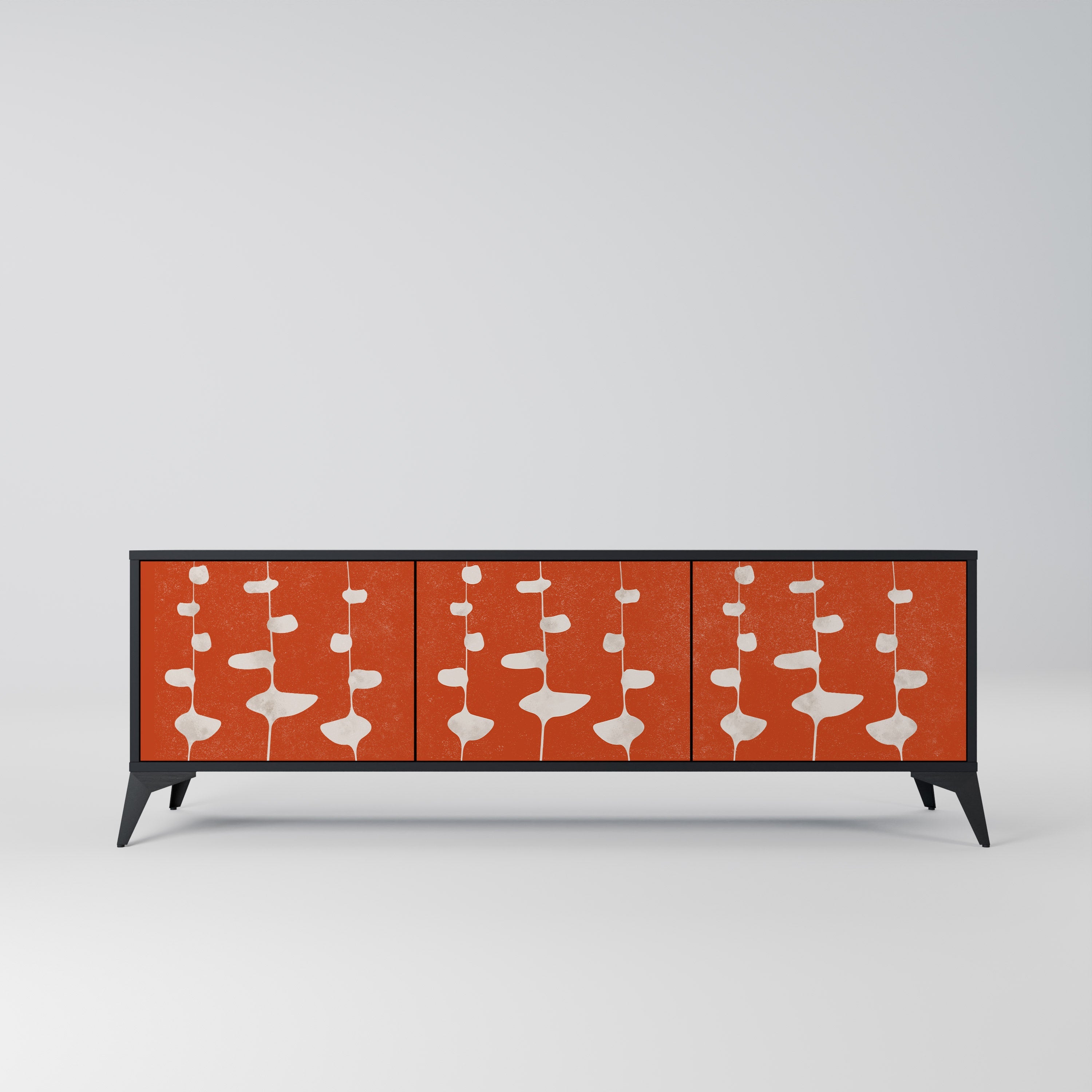 Meuble TV 3 portes COURAGE MOLD finition noire