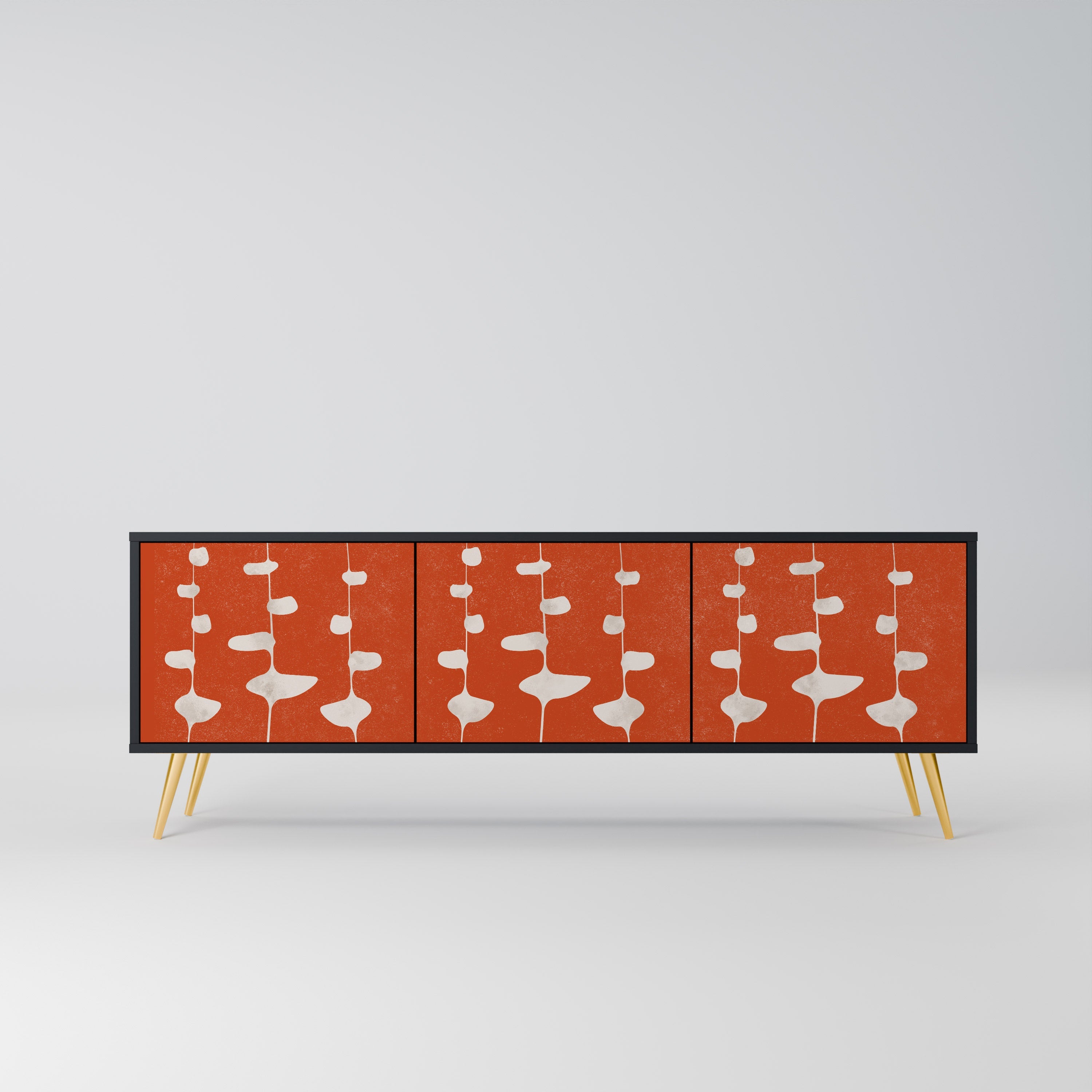 Meuble TV 3 portes COURAGE MOLD finition noire