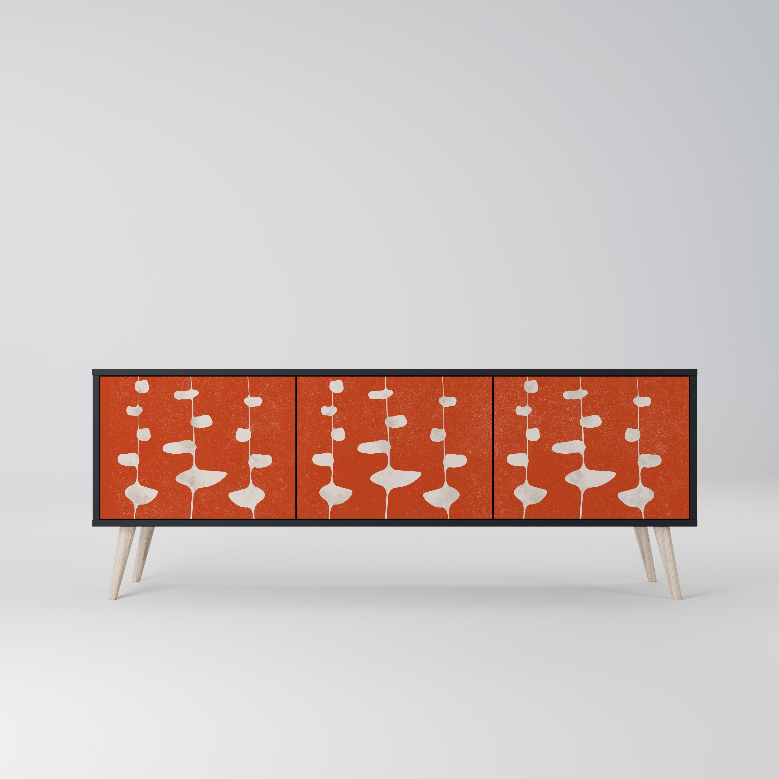 Meuble TV 3 portes COURAGE MOLD finition noire