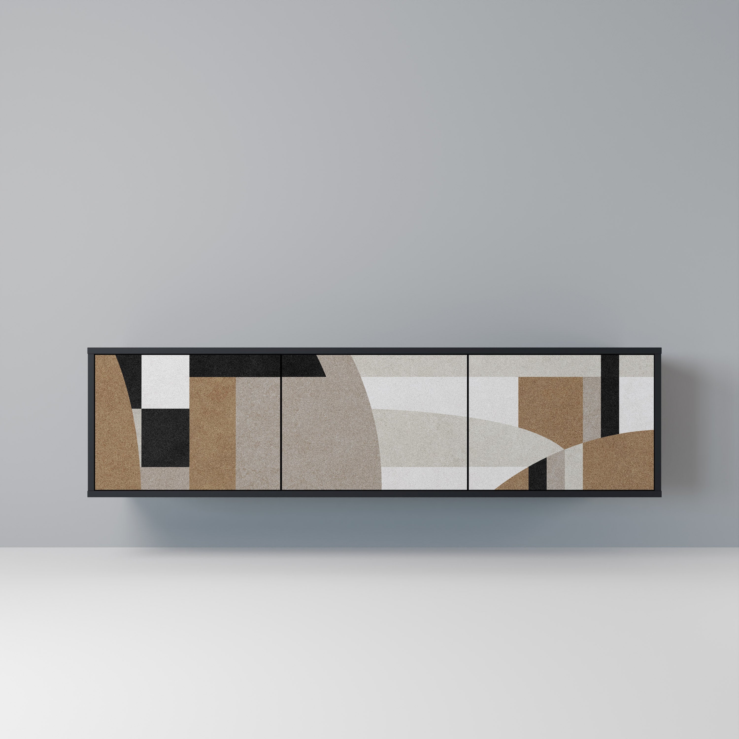 Meuble TV 3 portes DELICATE MEMENTO finition noire