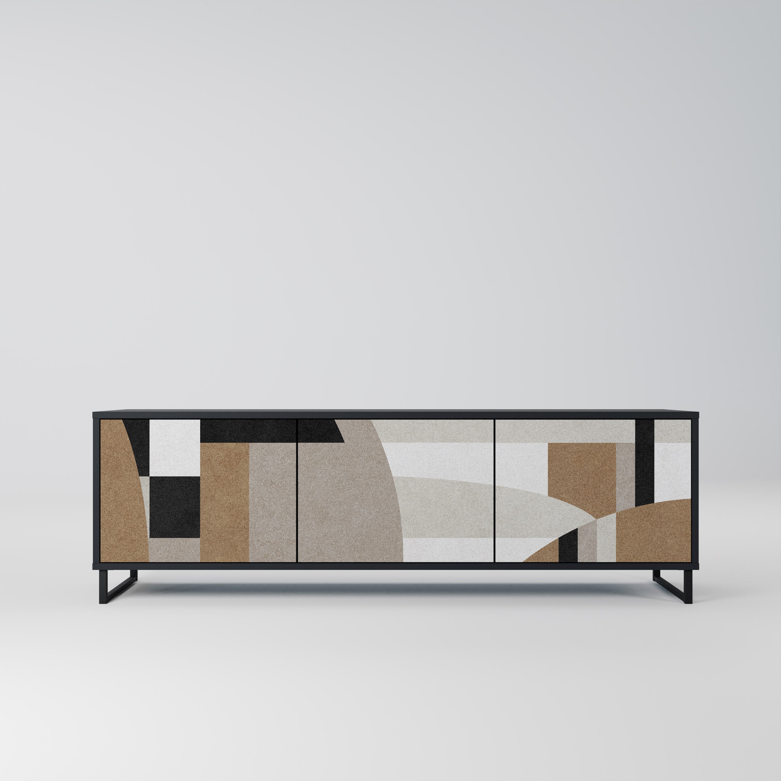 Meuble TV 3 portes DELICATE MEMENTO finition noire