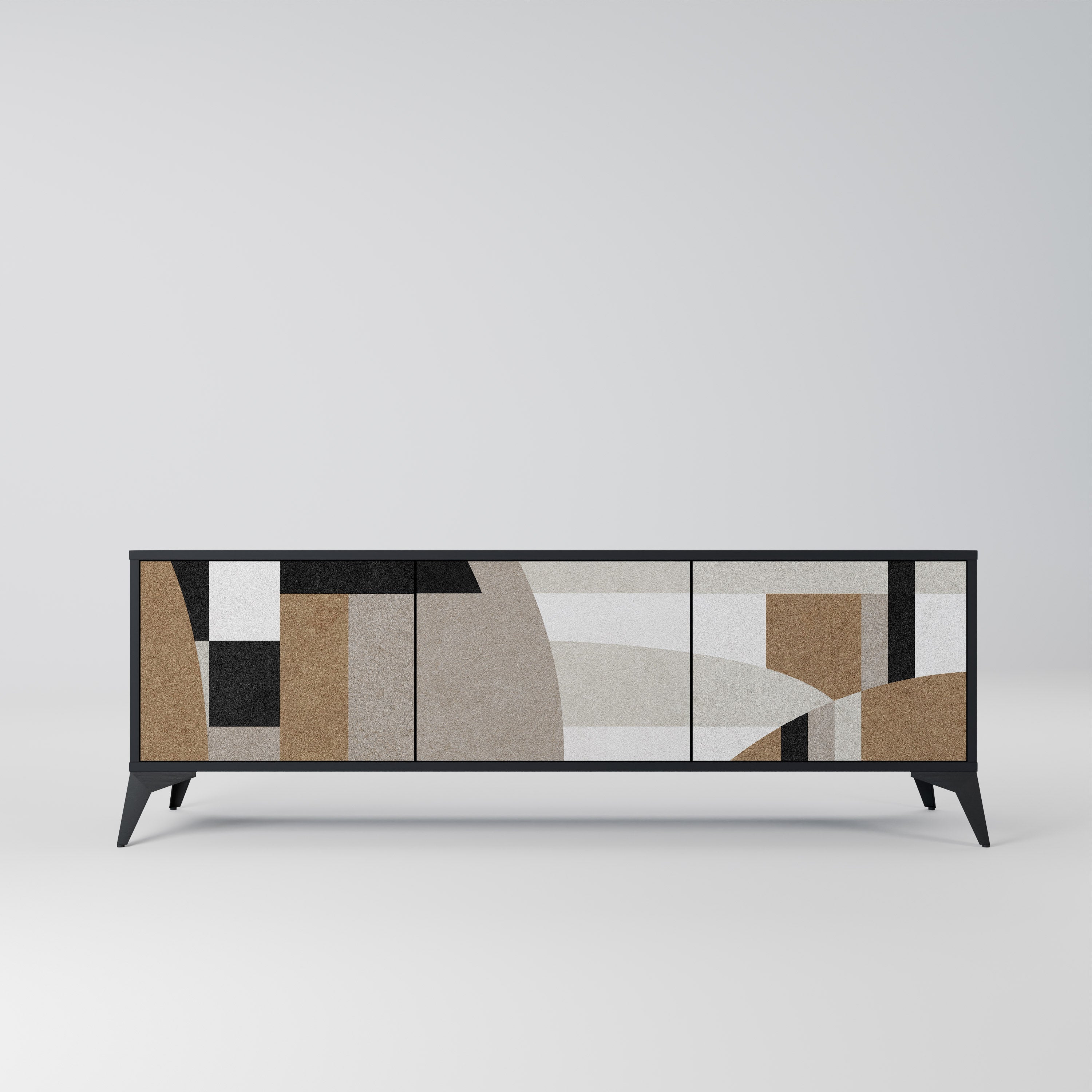 Meuble TV 3 portes DELICATE MEMENTO finition noire