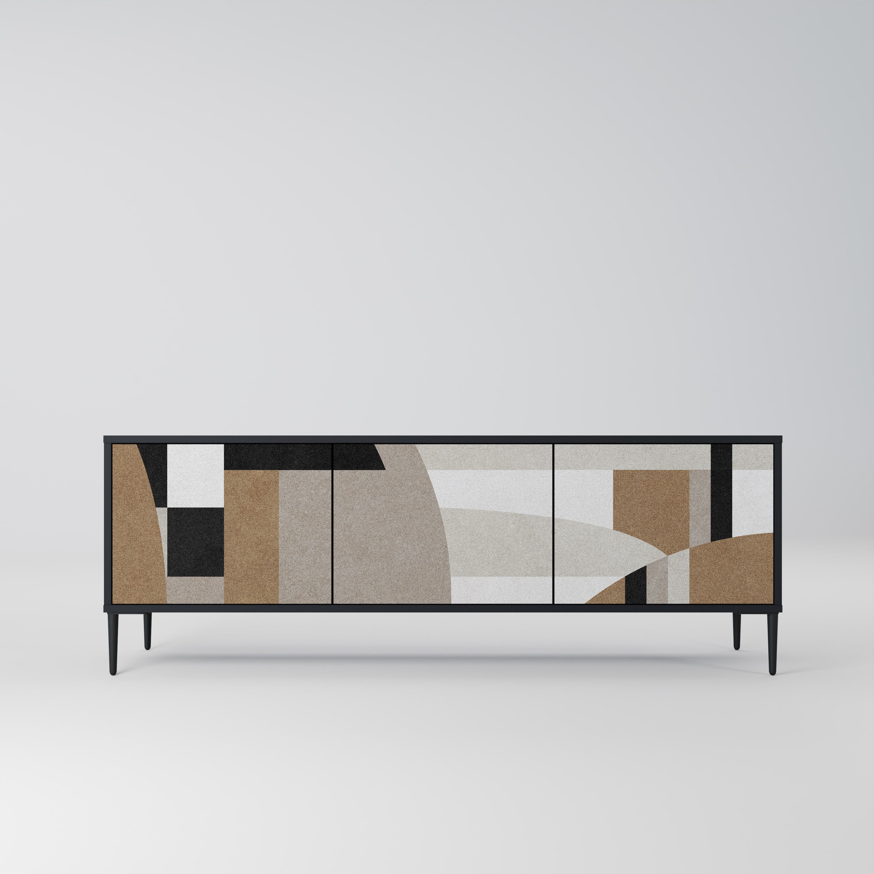 Meuble TV 3 portes DELICATE MEMENTO finition noire