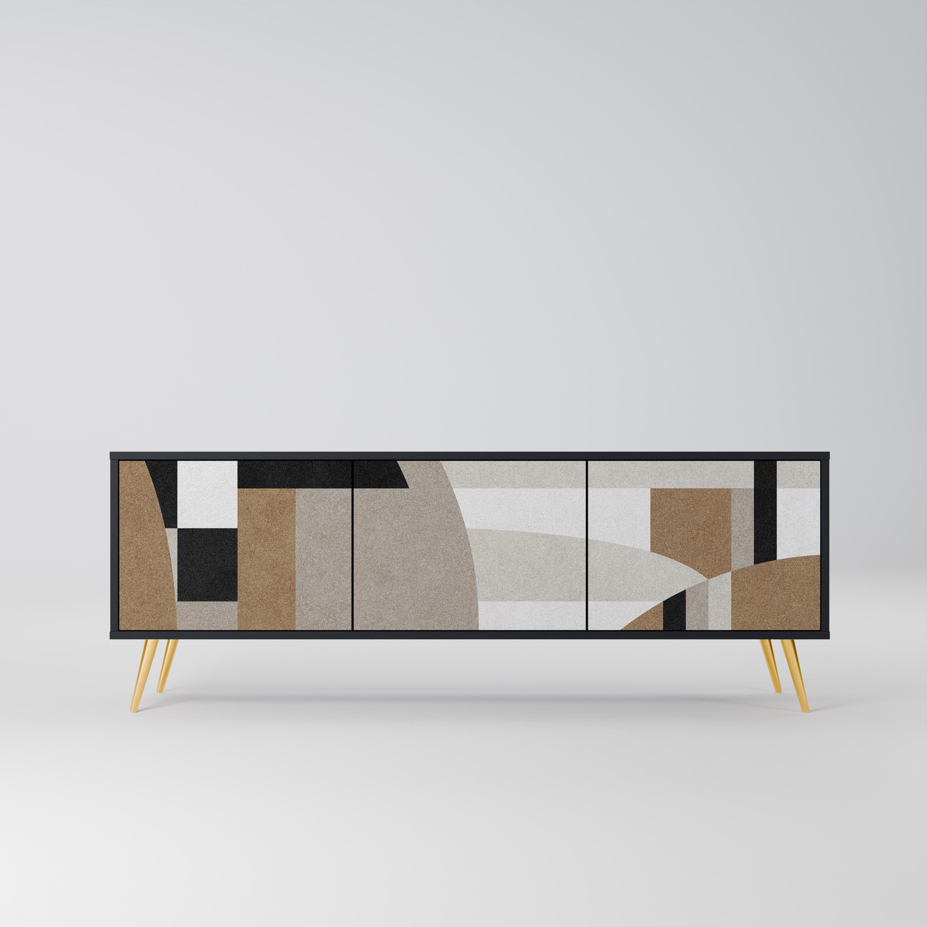 Meuble TV 3 portes DELICATE MEMENTO finition noire