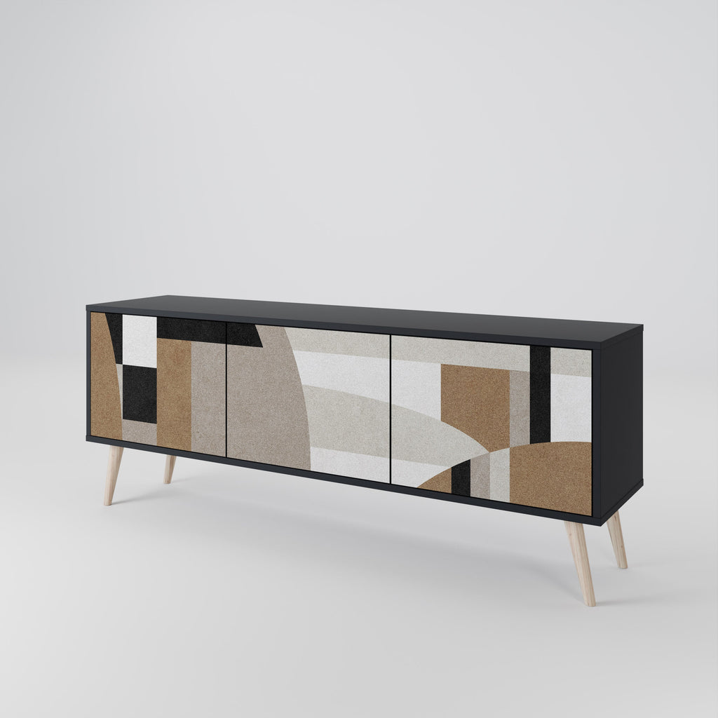 Meuble TV 3 portes DELICATE MEMENTO finition noire