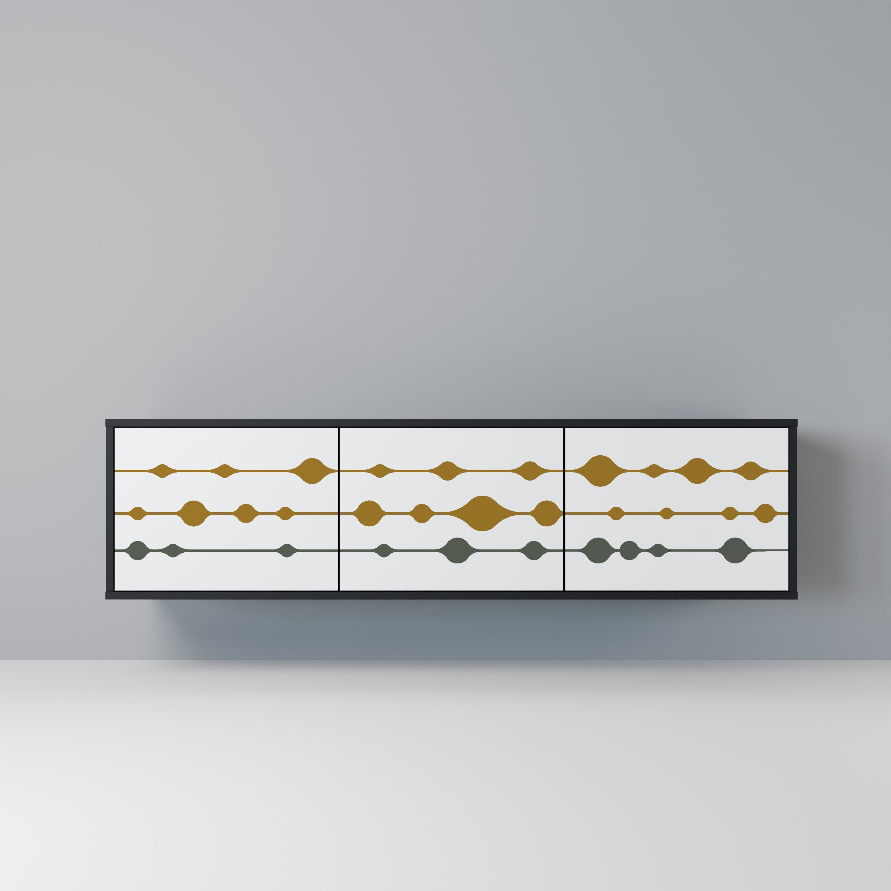 Meuble TV 3 portes VIVID TONE finition noire