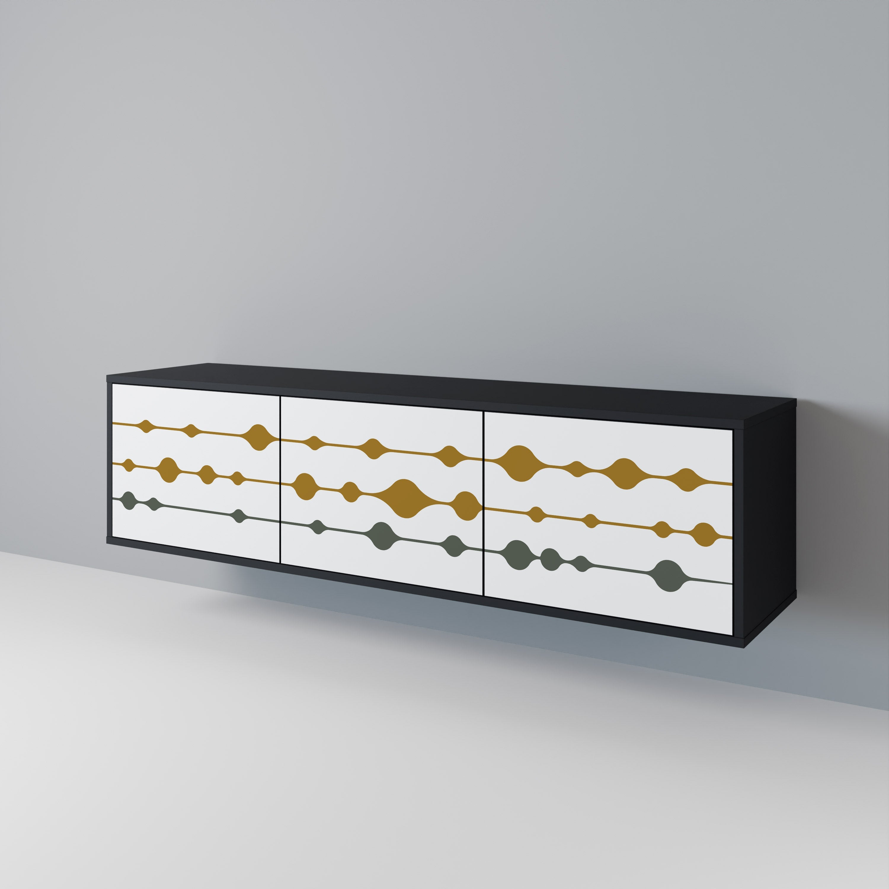 Meuble TV 3 portes VIVID TONE finition noire