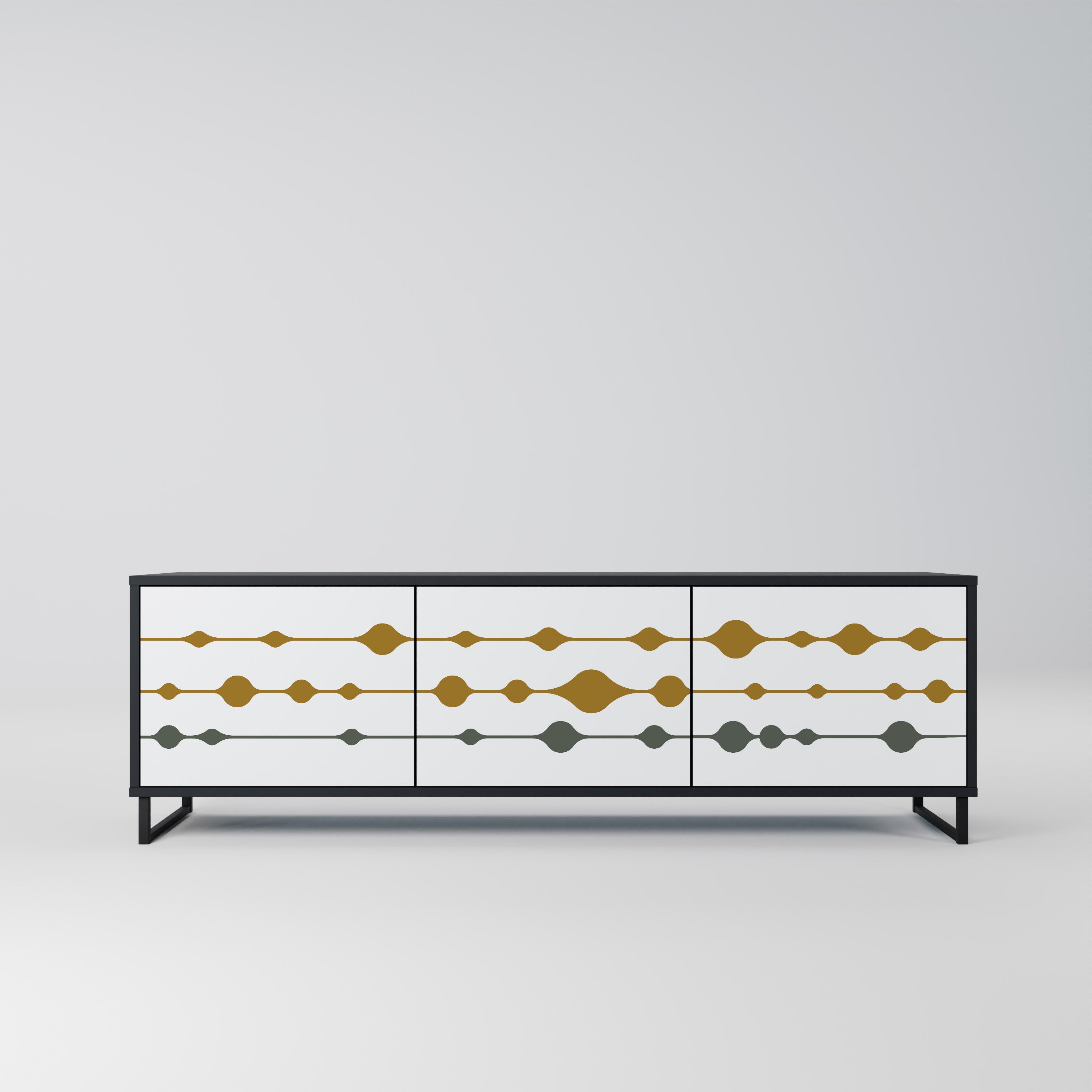 Meuble TV 3 portes VIVID TONE finition noire