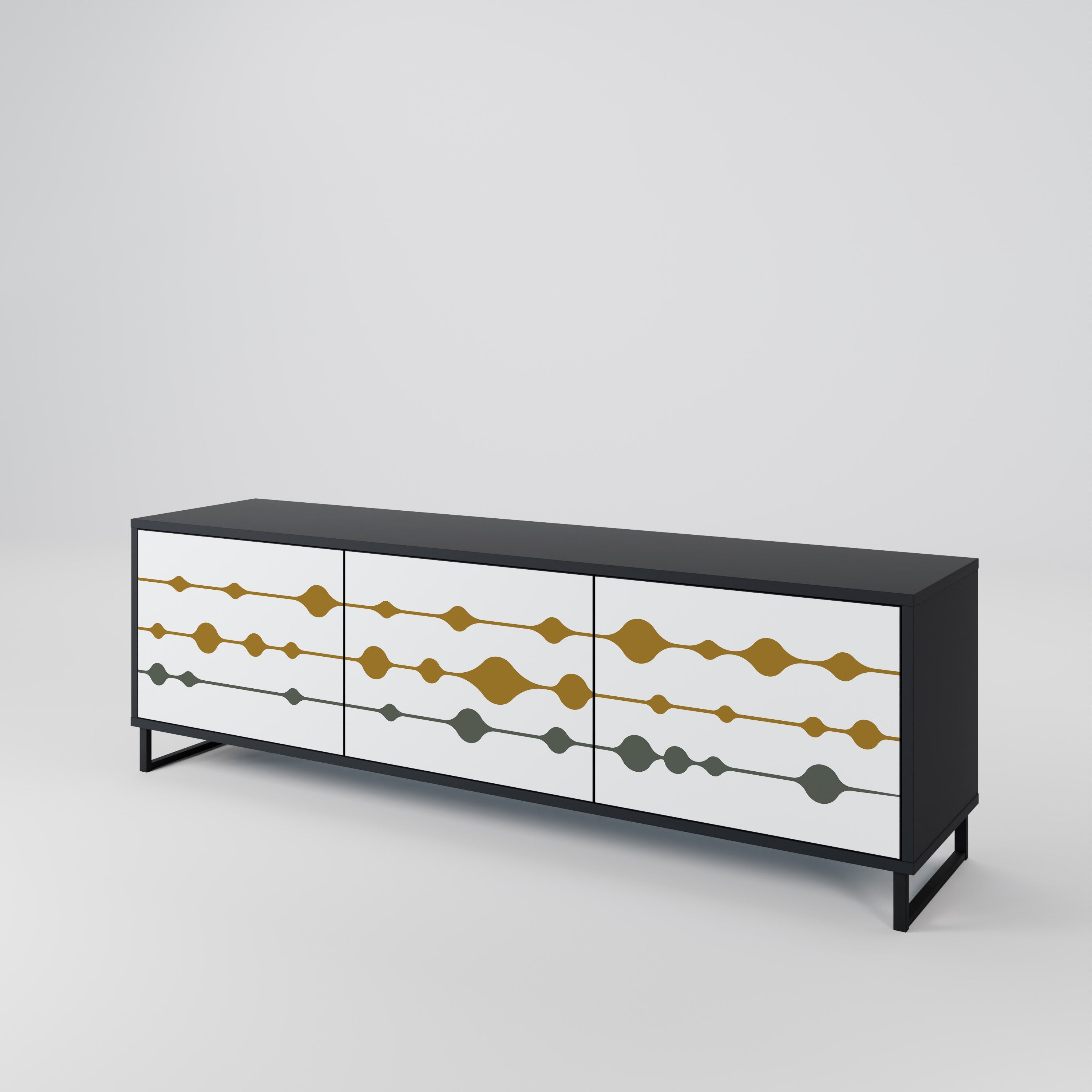 Meuble TV 3 portes VIVID TONE finition noire