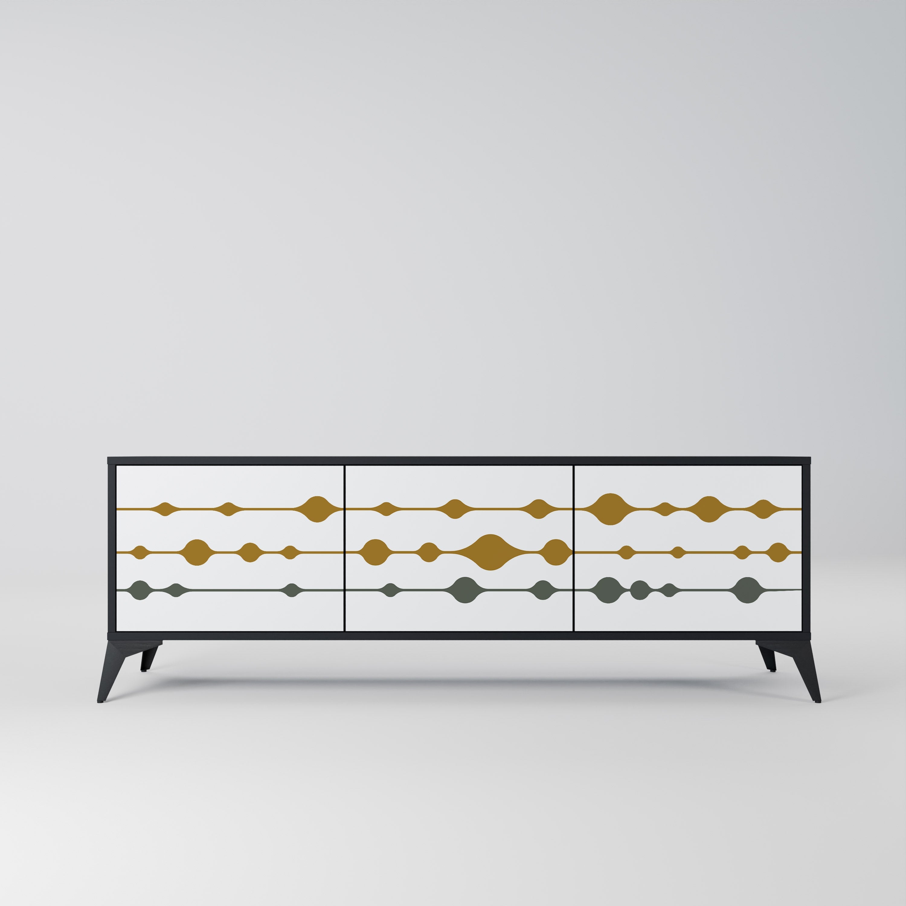 Meuble TV 3 portes VIVID TONE finition noire