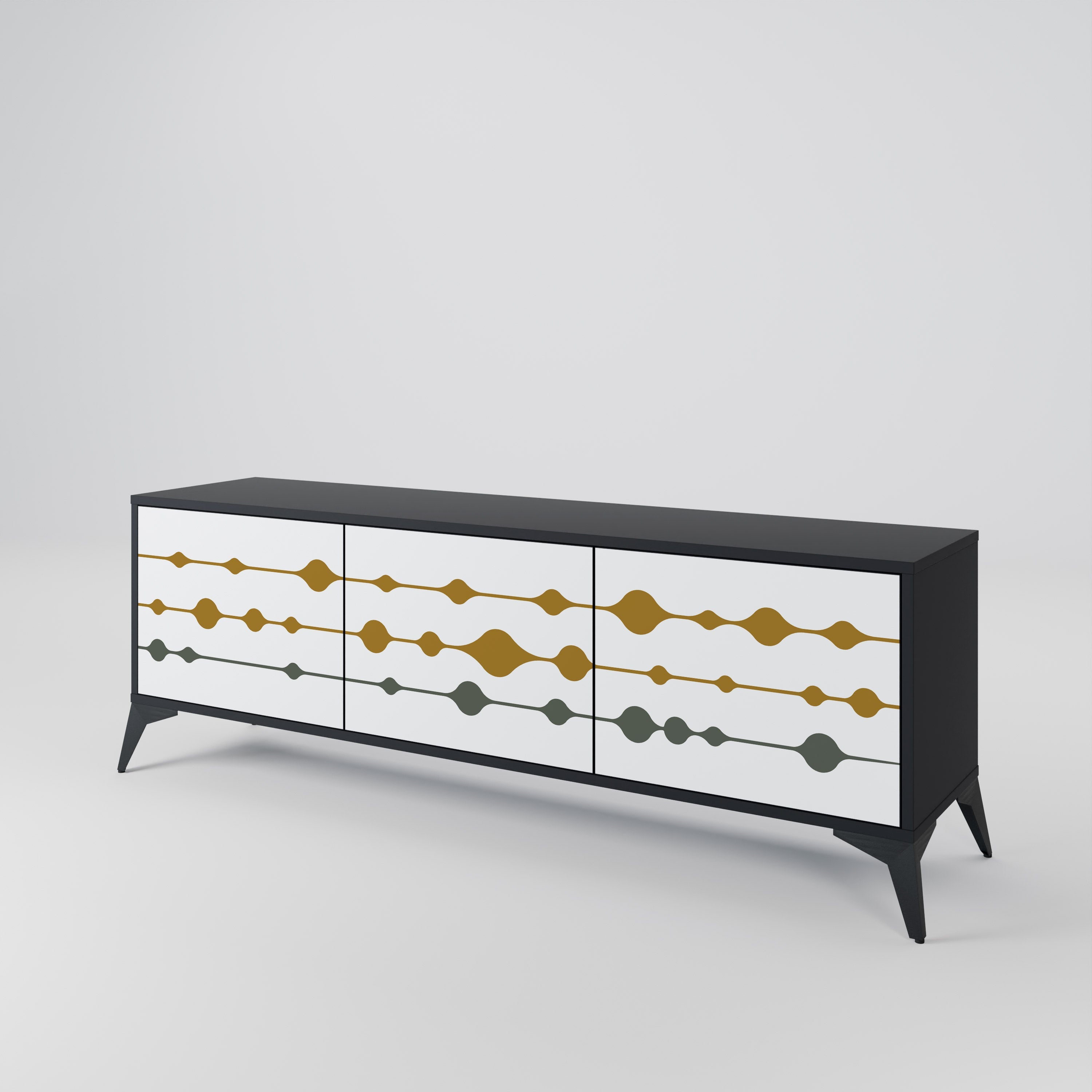 Meuble TV 3 portes VIVID TONE finition noire